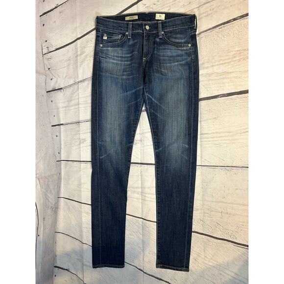 Ag Adriano Goldschmied Denim - Adriano Goldschmied AG The Mikki Relaxed Skinny Jeans 27R Low Rise Dark Wash